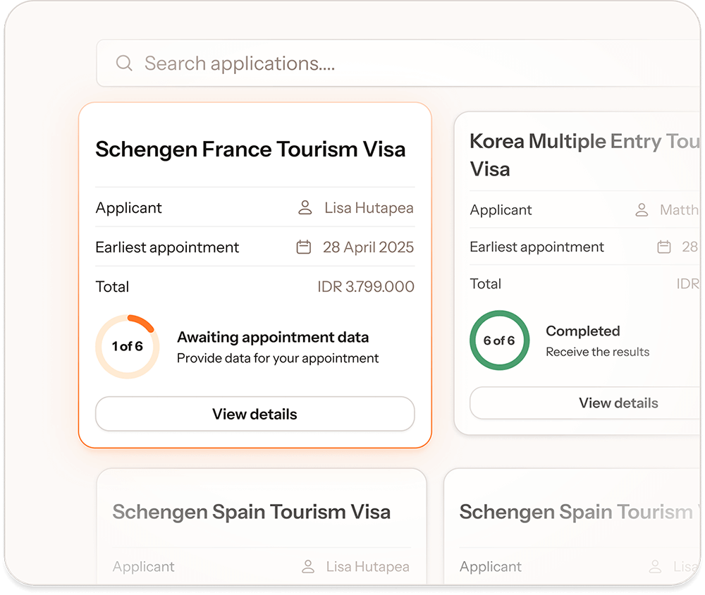 Track your visa applications